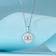Charming 925 Sterling Silver Rhodium Plated Blue Eye Pendant With Chain