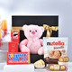 Cute Rakhi Gift Hamper with Teddy, Snacks & Designer Rakhis