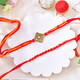 Traditional Red-Orange Designer Rakhi Set