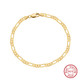 18K Gold Plated Diamond-Cut Figaro Chain Bracelet