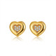 925 Sterling Silver Heart CZ Stud Earrings