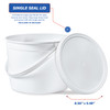 1 Gallon BPA Free Food Grade Round Plastic Bucket with White Plastic Handle with Lid (T808128B & L808) - starting quantity 30 count - FREE SHIPPING