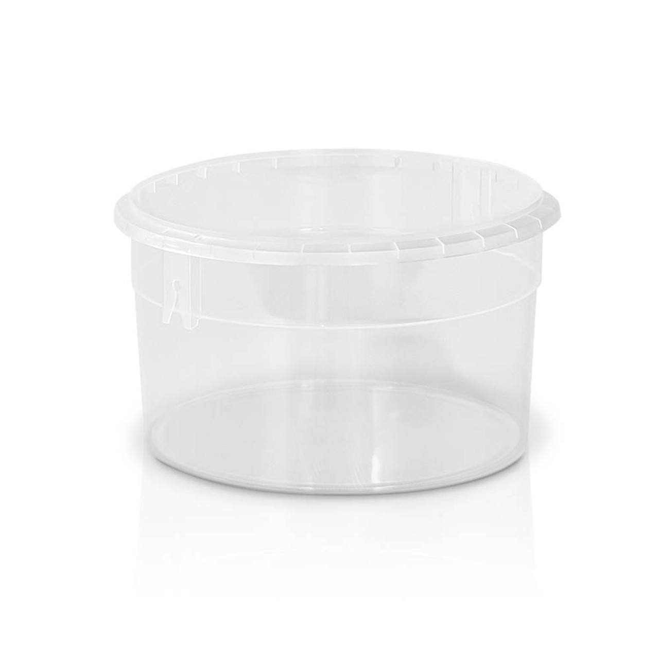 53 oz. Food Grade Flex-off Round Plastic Container (T61053FXCP) - Clarified  (Clear) - 150 count - case