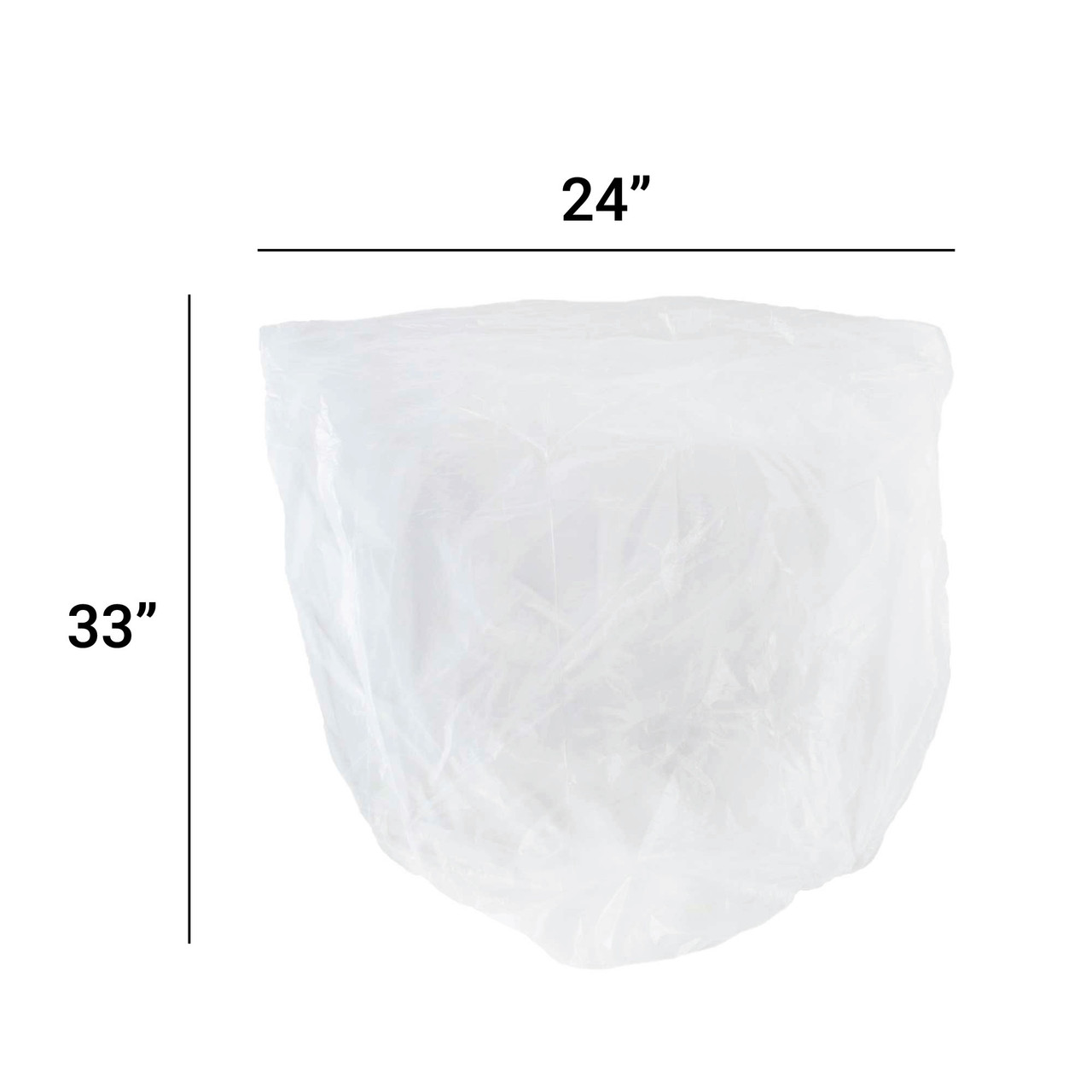 12-16 Gallon Clear Trash Bags 24x33 6 Micron 1000 Bags-2224