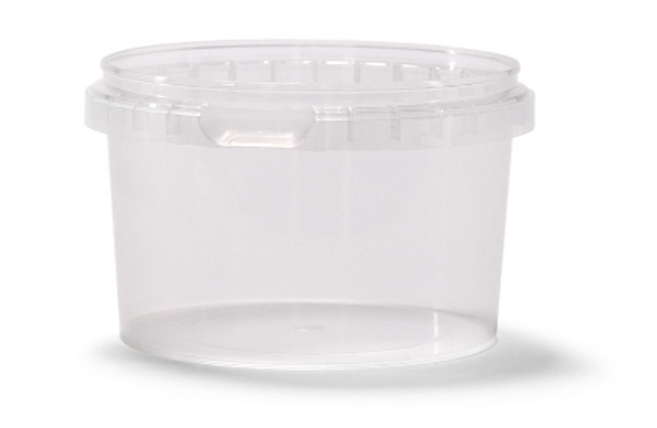 8 oz Clear PP Plastic Round Snap-Lock Containers (Tamper-Evident Lid) - Clear