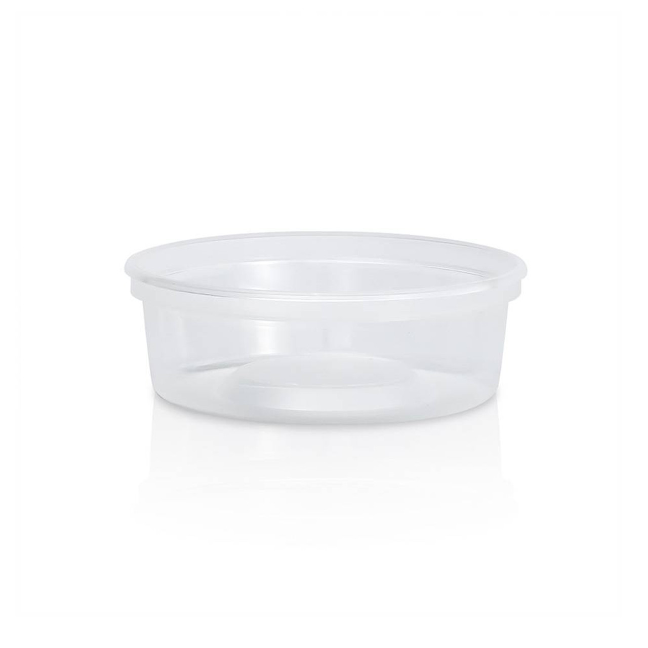 Item No 261 Round 8 oz. 1/2 Pint Plastic Container, Clear