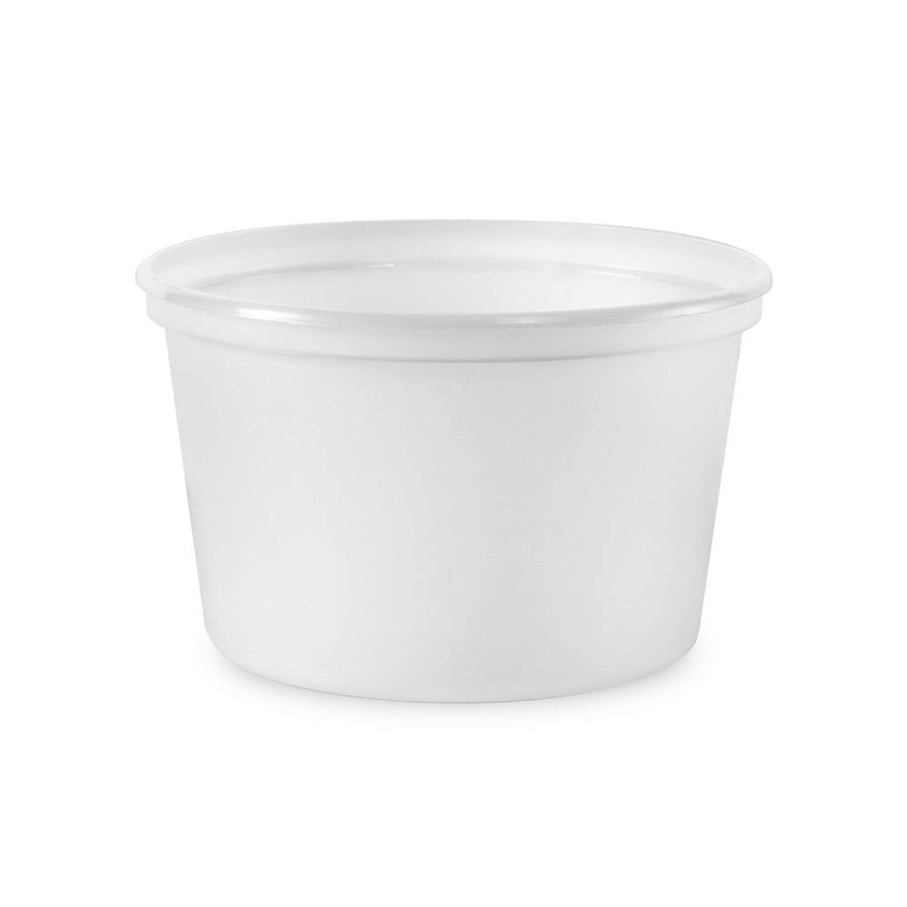 Choice White Round Microwavable Container w/ Lid (24 oz.)