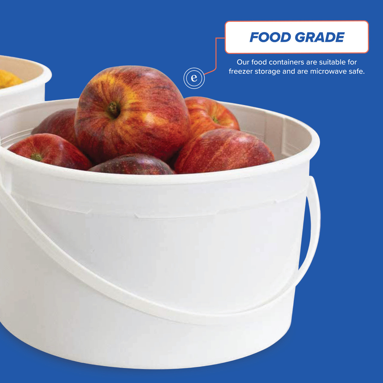 1 Gallon (128 oz.) BPA Free Food Grade Round Pry-Off Bucket (T704128PRB) -  90 count - case - ePackageSupply