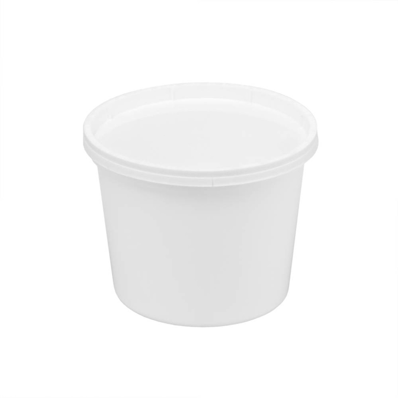 8 Ounce Disposable White Paper Soup Containers With Lids, 25 Count