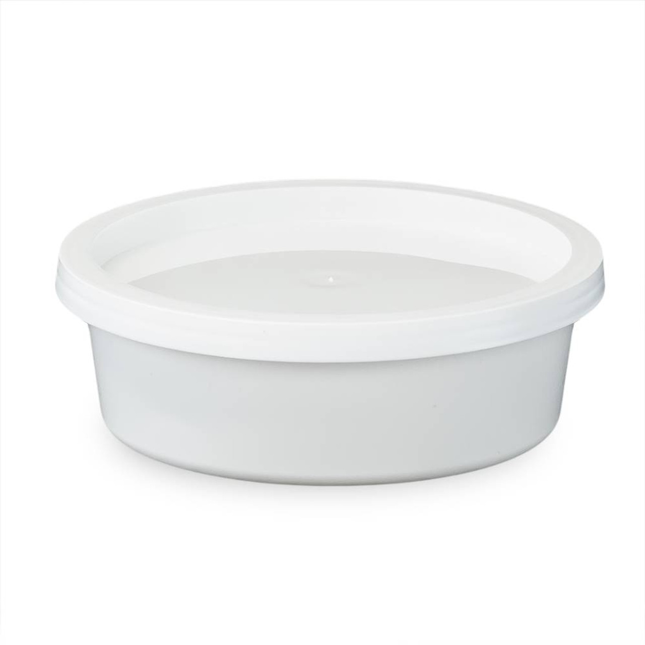 Large Round Plastic Container with Lid - 8″ x 3″ - 240C