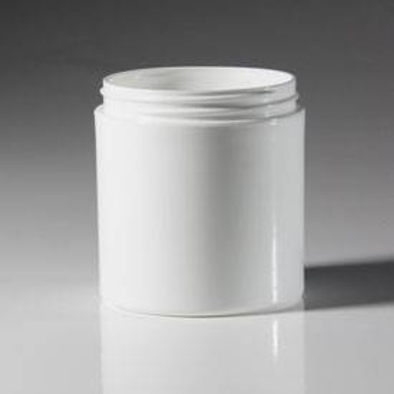 6 oz. White Polypropylene Low Profile Round Jar with 100mm Neck (Cap Sold  Separately)