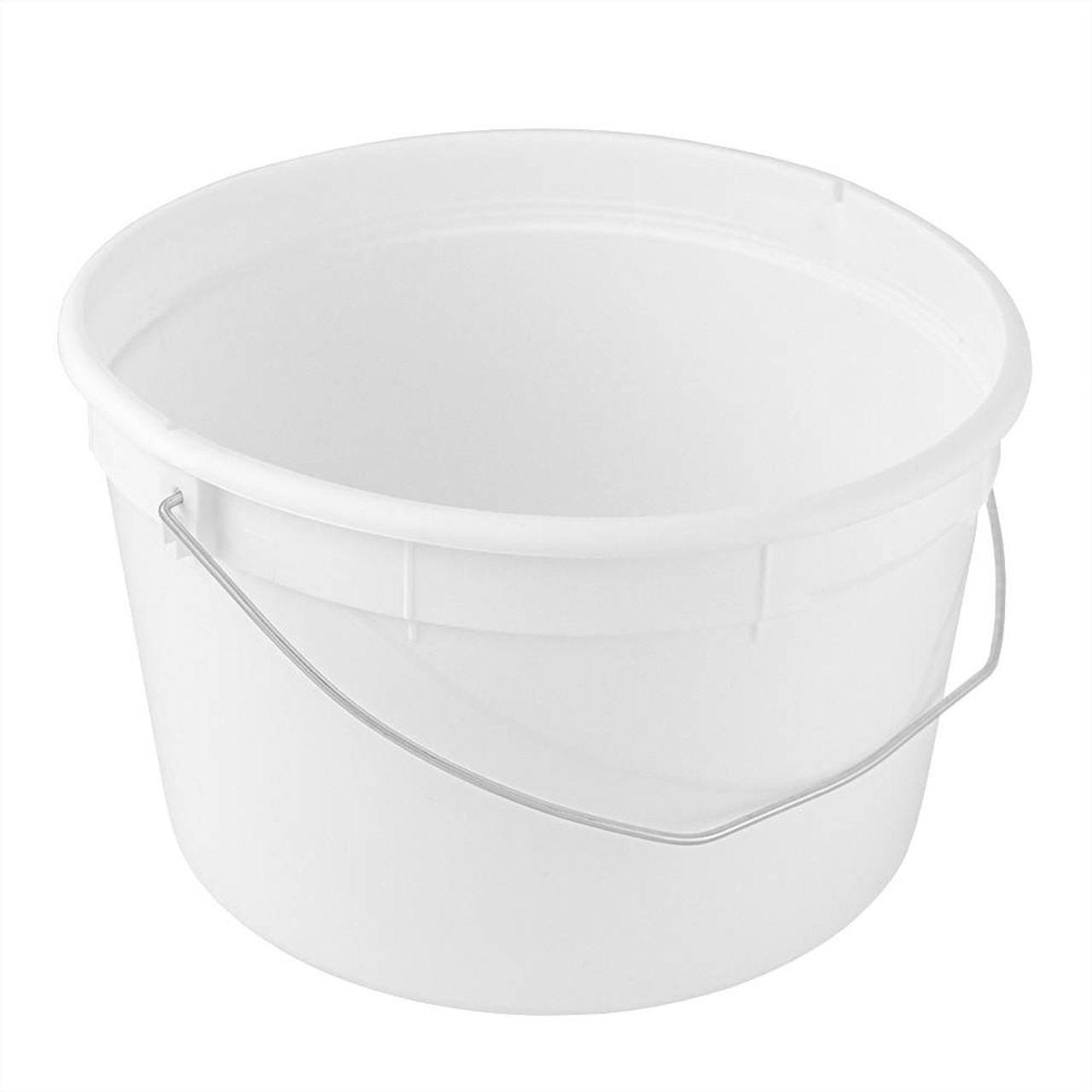 1 Gallon BPA Free Food Grade Round Plastic Bucket with White Plastic Handle  with Lid (T808128B & L808) - starting quantity 30 count - FREE SHIPPING -  ePackageSupply