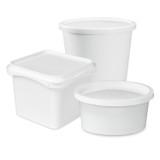 1/2 Pint (8 oz.) White HDPE Plastic Pry-off Container L303