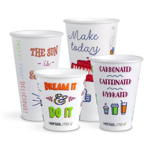 Versalite Polypropylene (PP) Good Day Design Cups for Cold or Hot Drinks - Various Sizes  Case