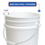 White 3.5 Gallon Bucket with Wire Handle and Choice of White or Colored Gamma Seal Lid - starting quantity 1 count - FREE SHIPPING