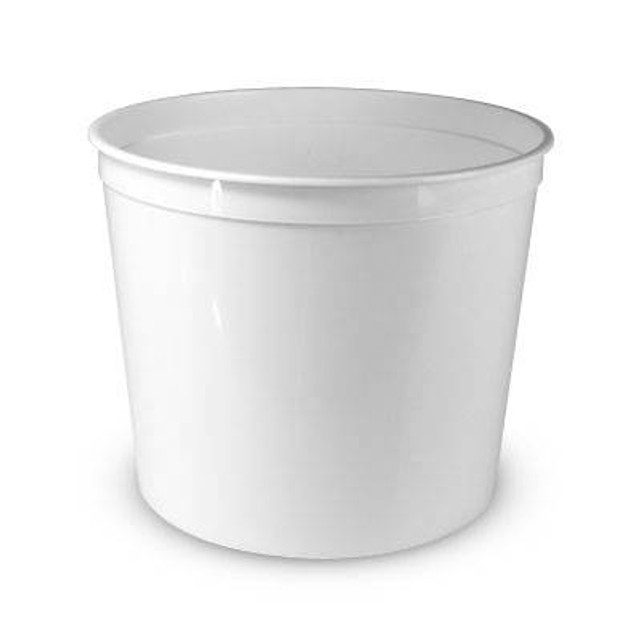 Food Line 10 lb. (1.3 Gallon) Food Grade Round Containers (T807170FL)- 100 count - case - White