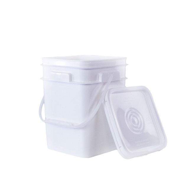 4 gal. BPA Free Food Grade White Bucket with Plastic Handle and Lid - starting quantity 1 count - FREE SHIPPING