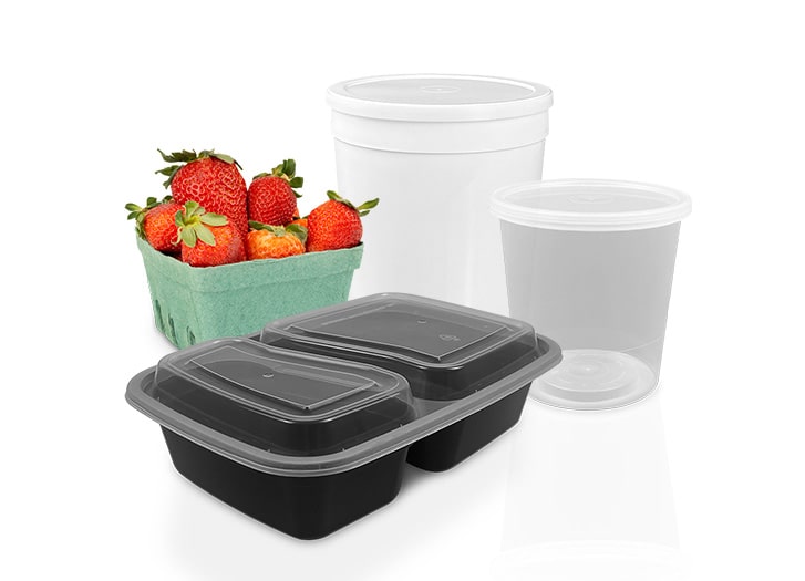 ePackageSupply 1/4 Gallon (32 oz) 1 Quart Food Storage Containers with Lids  -Freezer and Microwave Safe Storage Containers, Round Plastic