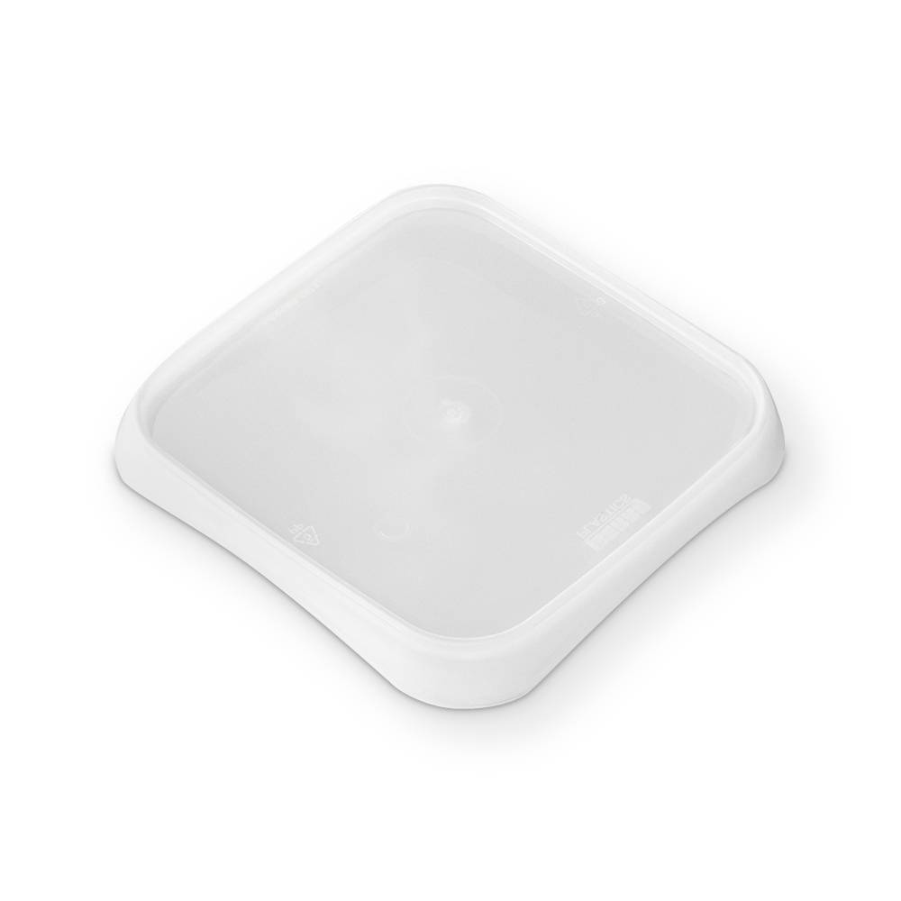 48 oz. Clear PP Plastic Square Tamper Resistant Container, L5X5