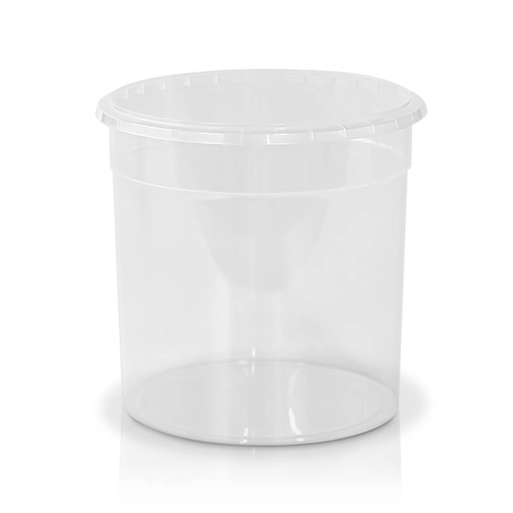 10 96 oz Clear Round Tubs PUNCHED