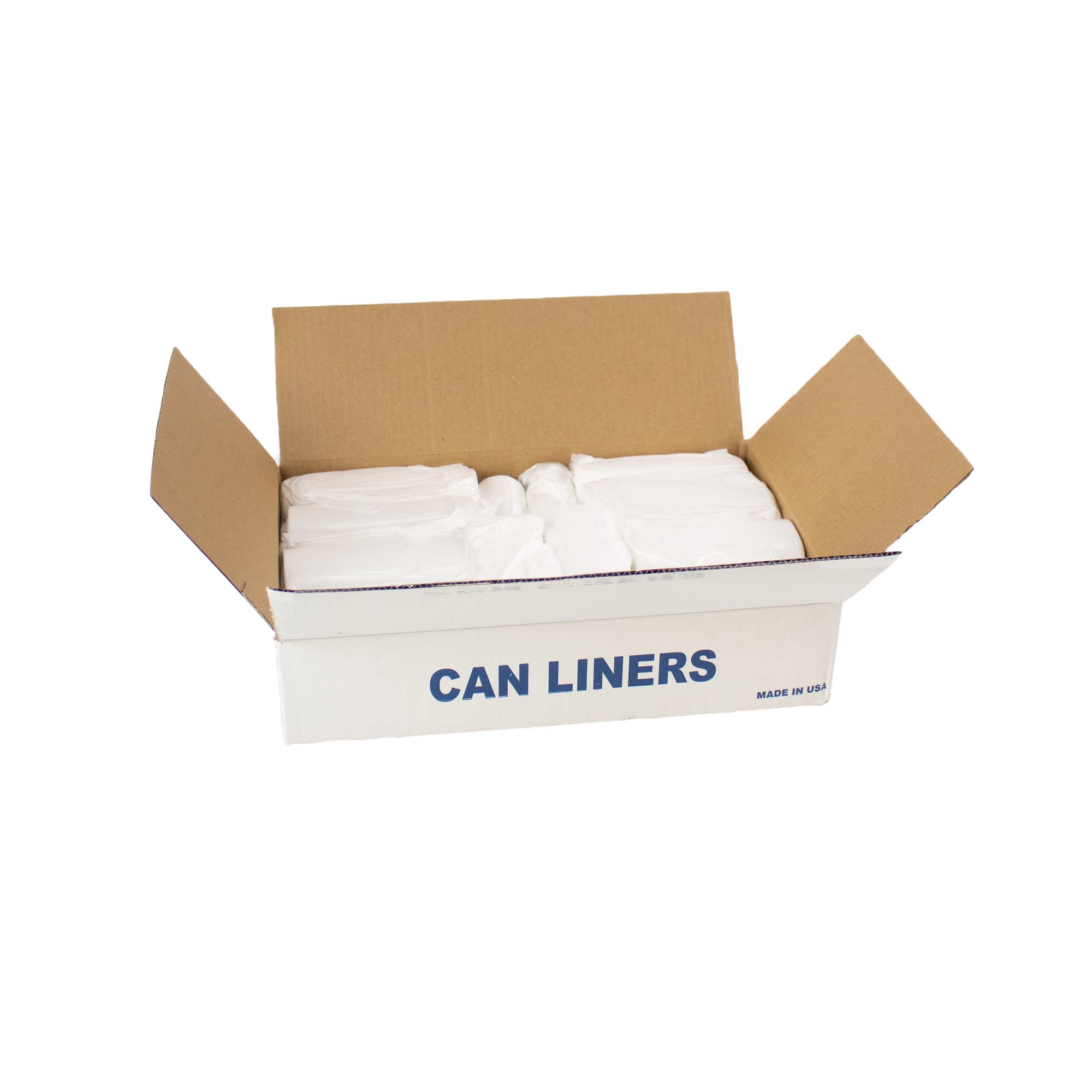 Clear Trash Can Liners, 12-16 Gallon, 24 x 33, 8 MIC, 1000 Per Case