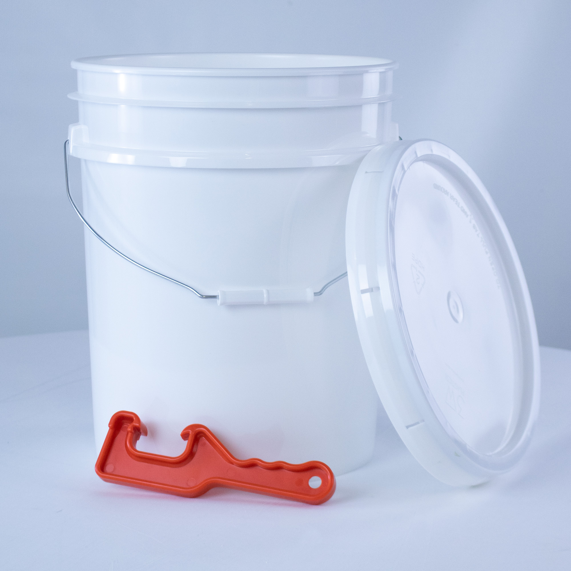 White 3.5 Gallon Bucket with Wire Handle and Choice of White or Colored  Gamma Seal Lid - starting quantity 1 count - FREE SHIPPING