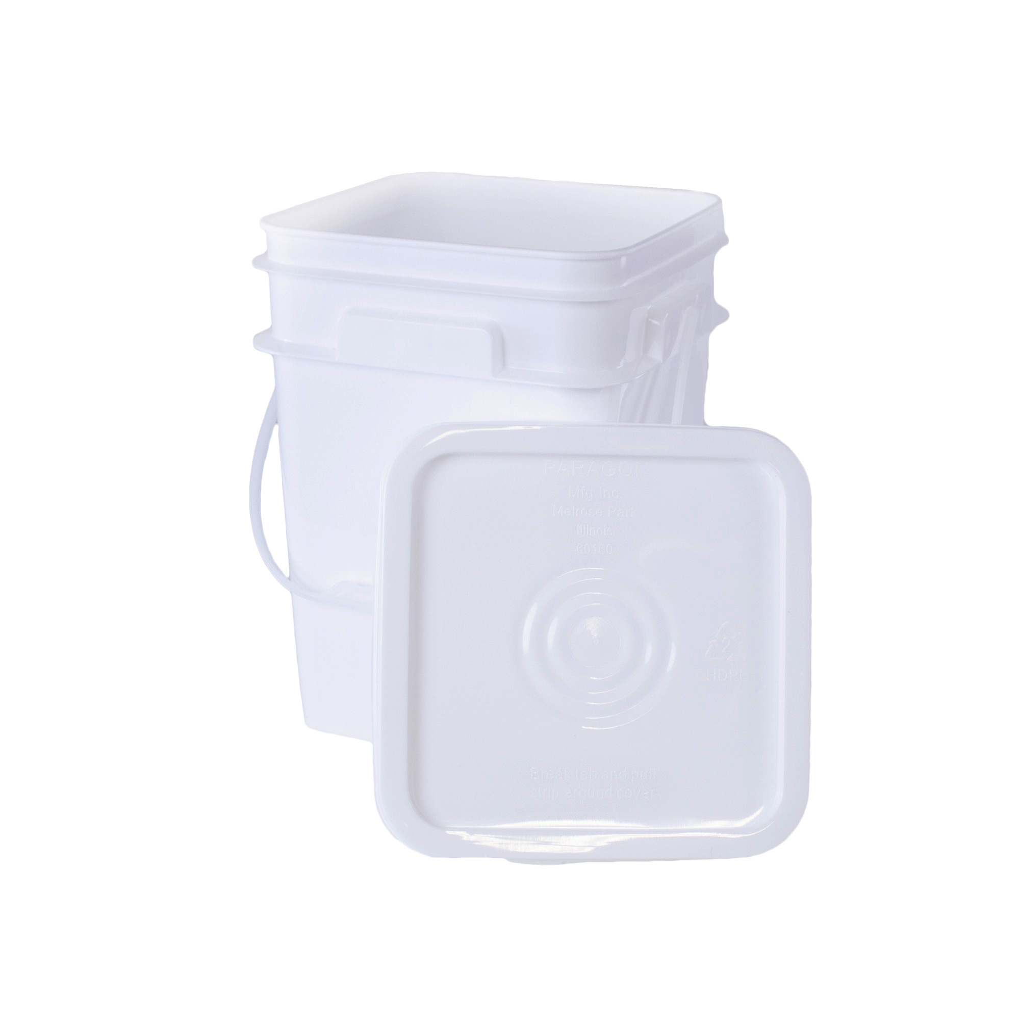 White 5 Gallon Bucket with Wire Handle and Choice of White or Colored Gamma  Seal Lid - starting quantity 1 count - FREE SHIPPING - ePackageSupply