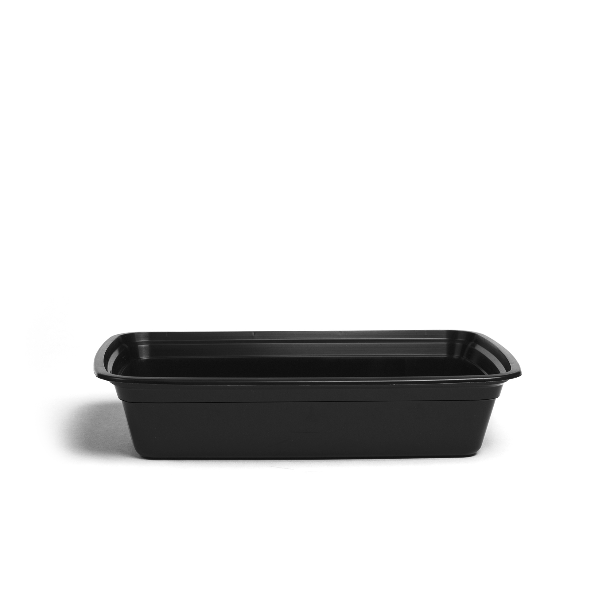 Choice 24 oz. Black 8 x 5 1/4 x 1 1/2 Rectangular Microwavable Heavy  Weight Container with Lid - 25/Pack
