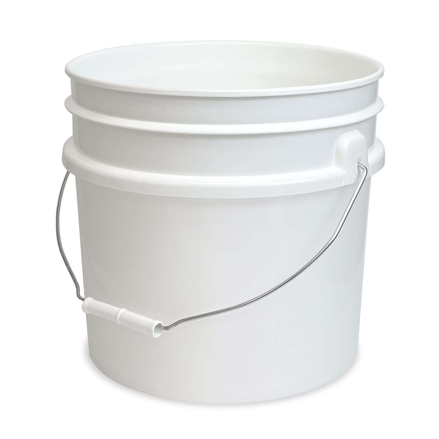 4 Gallon BPA Free Food Grade White Bucket with Plastic Handle - WITHOUT LID  - FREE SHIPPING - ePackageSupply
