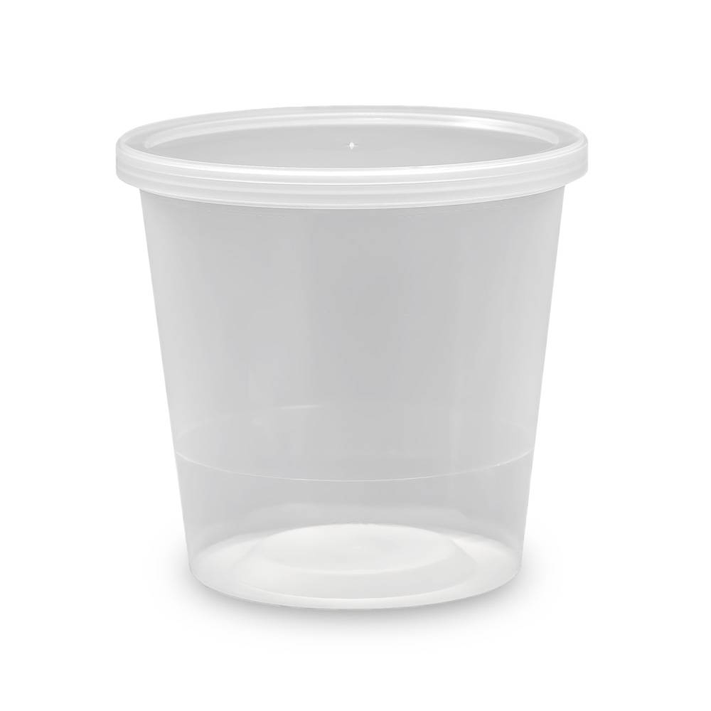 Disposable Plastic Sauce Cups With Lids - Round Containers For