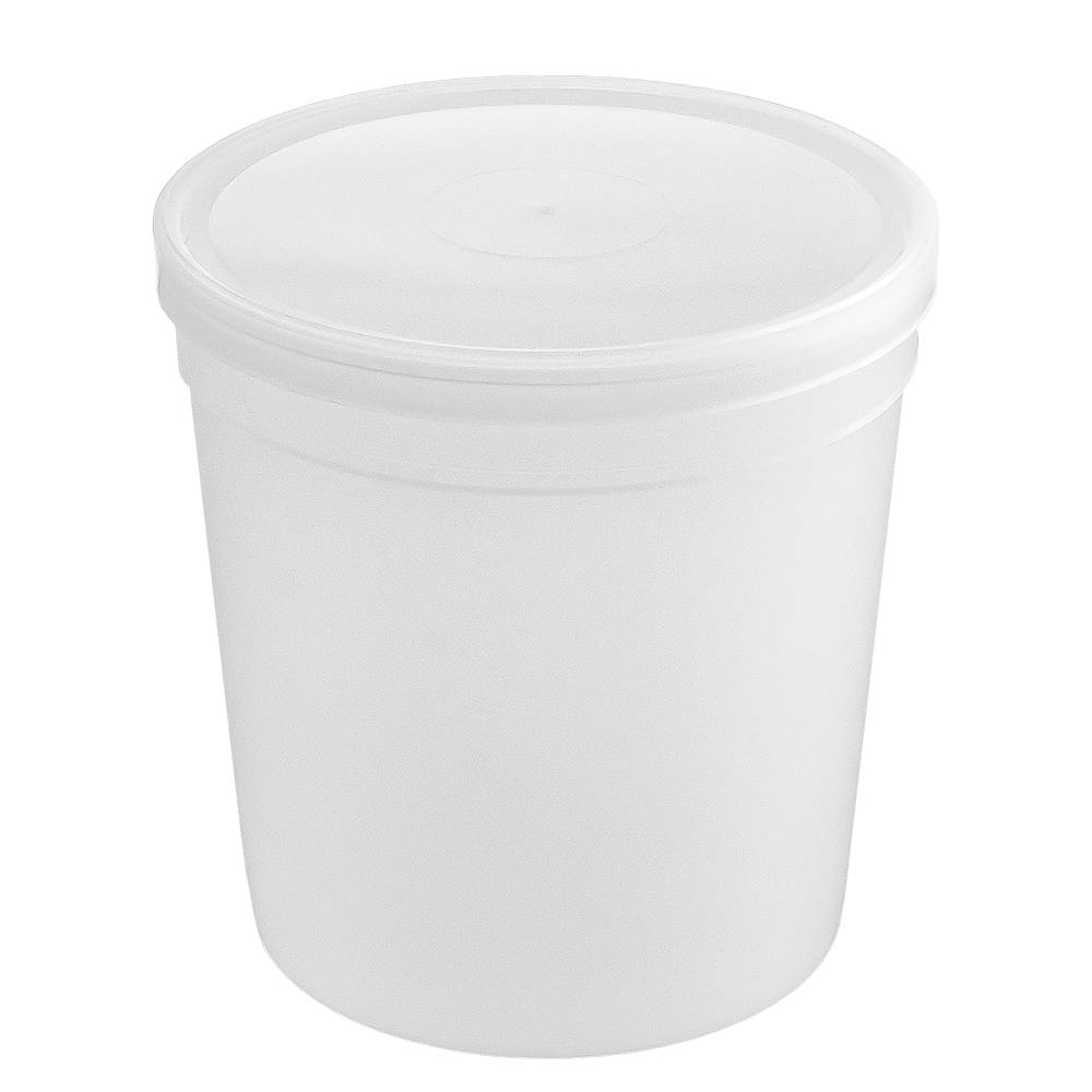 Plastic Round Hinged Lid Containers Clear, White, Black, 1/6 - 11 oz