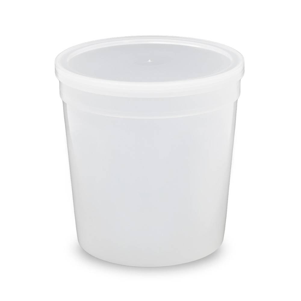 4 oz Round Clear Plastic Tin Can - with Lid - 2 1/2 x 2 1/2 x 2 3/4 -  100 count box