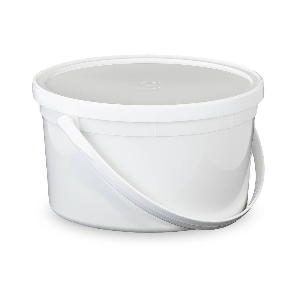 1 Gallon BPA Free Food Grade Round Plastic Bucket with White Plastic Handle  with Lid (T808128B & L808) - starting quantity 30 count - FREE SHIPPING -  ePackageSupply