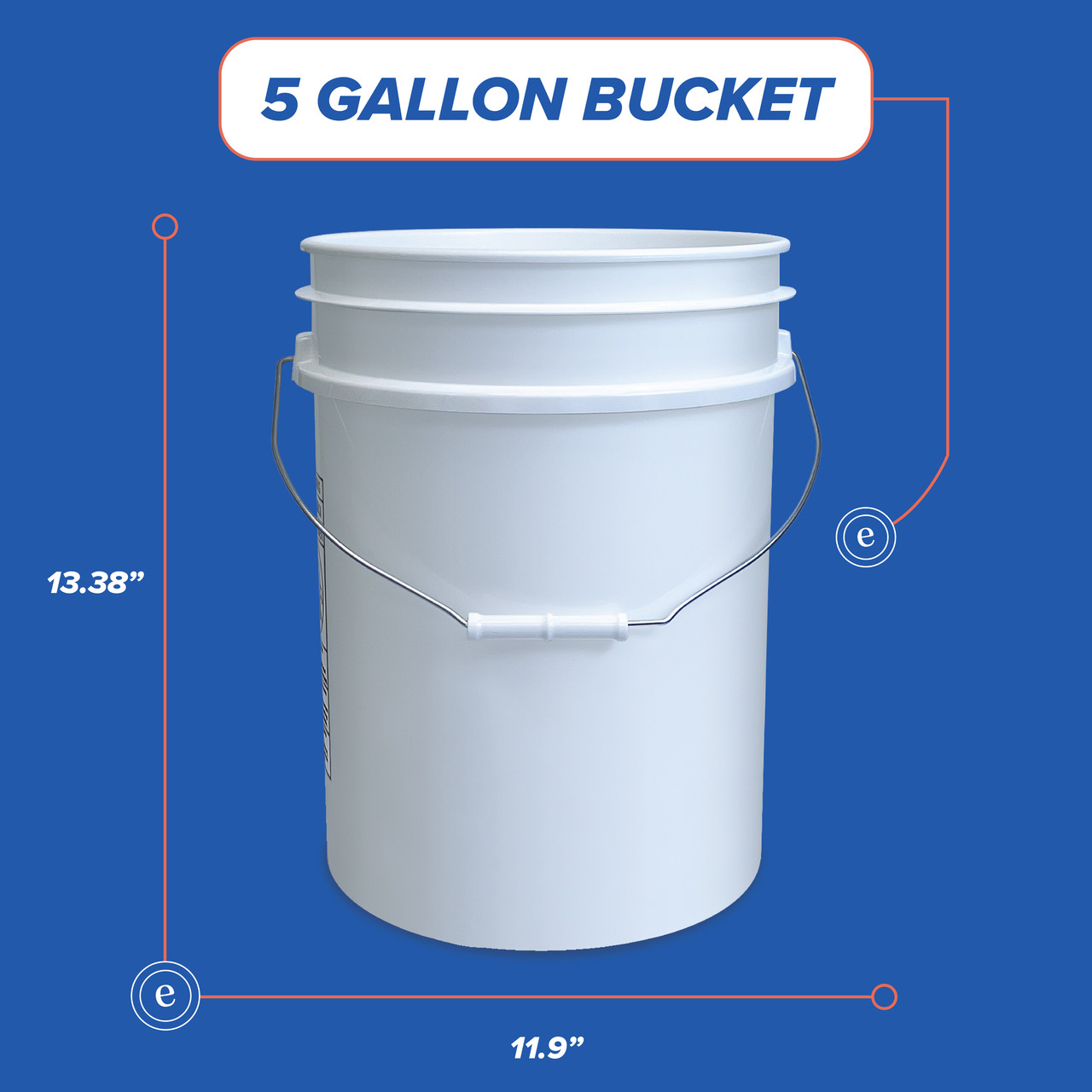 5 gal. BPA Free Food Grade Bucket (T40MW) 60 Count-1/2 Pallet