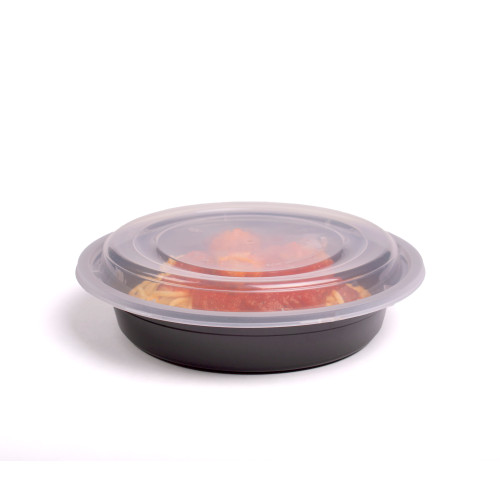 Take-Out Container 8 24oz 1 Compartment With Lid Round Plastic Black –  moongoodsusa