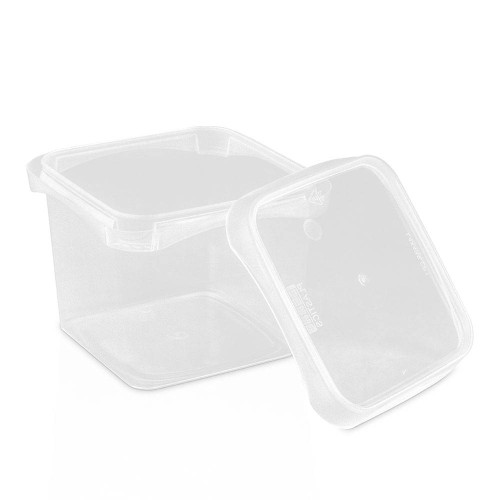 Tamper Tek 8 oz Rectangle Clear Plastic Container - with Hinged Lid,  Tamper-Evident - 4 3/4 x 6 x 1 1/4 - 100 count box