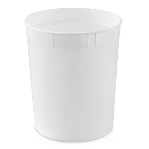 64 oz. (1/2 Gallon) White HDPE Plastic Round Container, L607