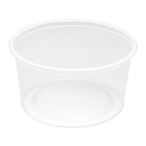 8 oz. White PP Plastic Round Container, L409