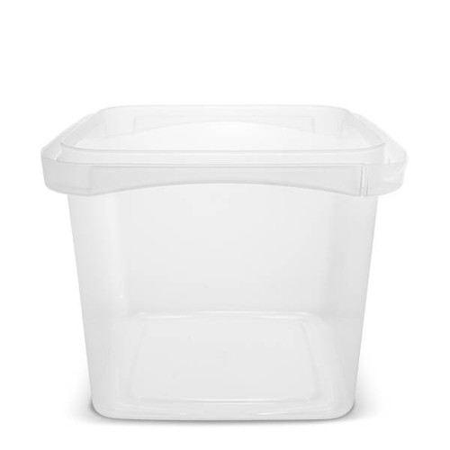 Tamper Tek 24 oz Rectangle Clear Plastic Container - with Lid,  Tamper-Evident, 2 Compartments - 7 1/