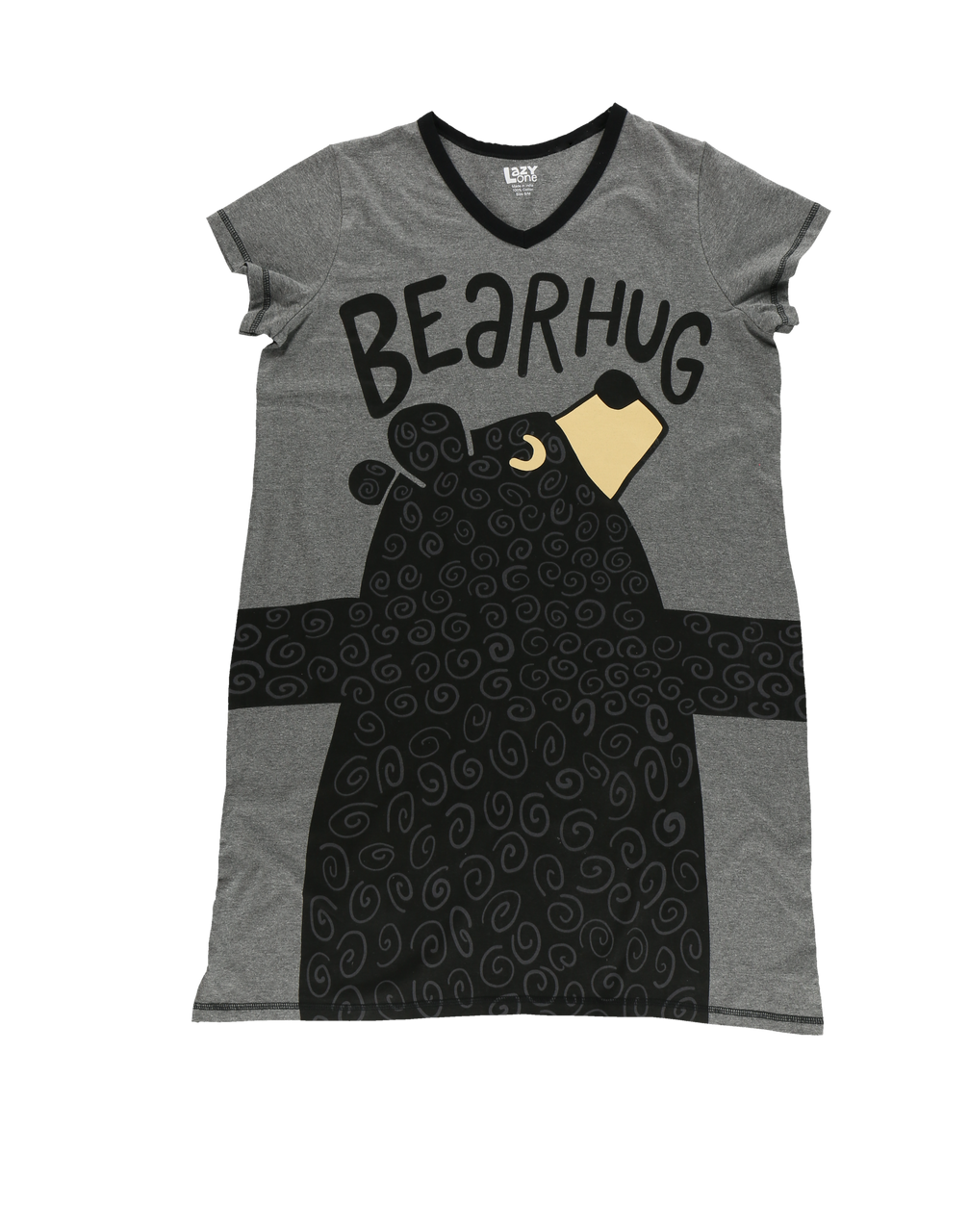 Bear Hug Grey Women's Vneck Nightshirt
