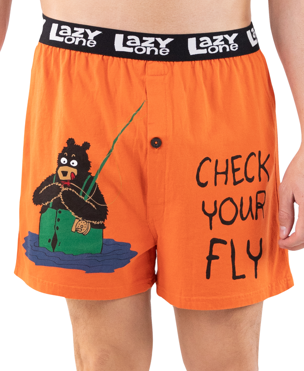 Check Your Fly Men's Fishing Funny Boxer S