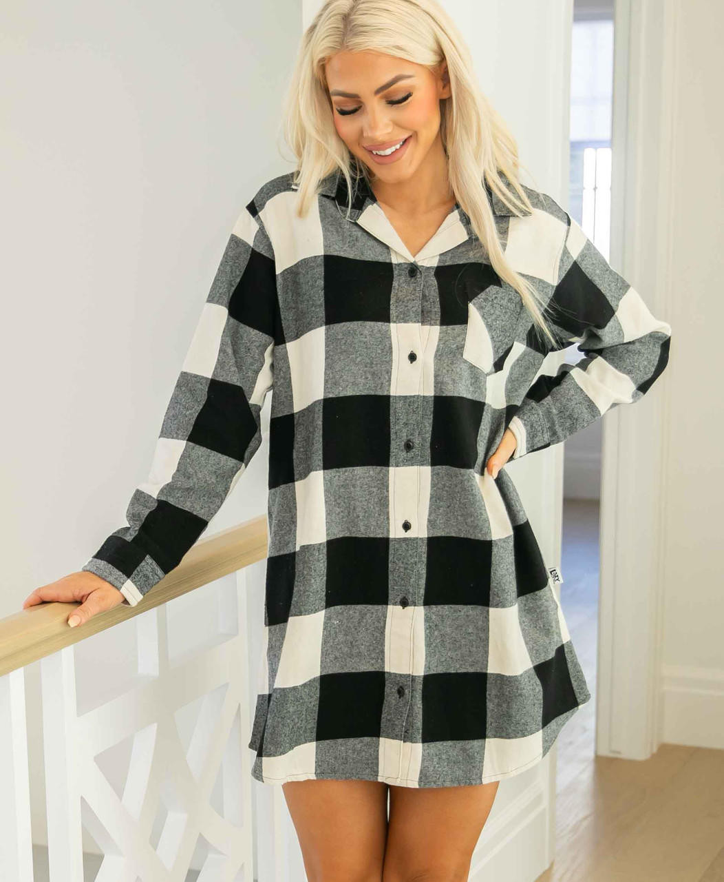 Stacy Flannel Night Shirt Checked main image 1
