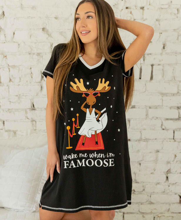 Famoose Women's VNeck Nightshirt