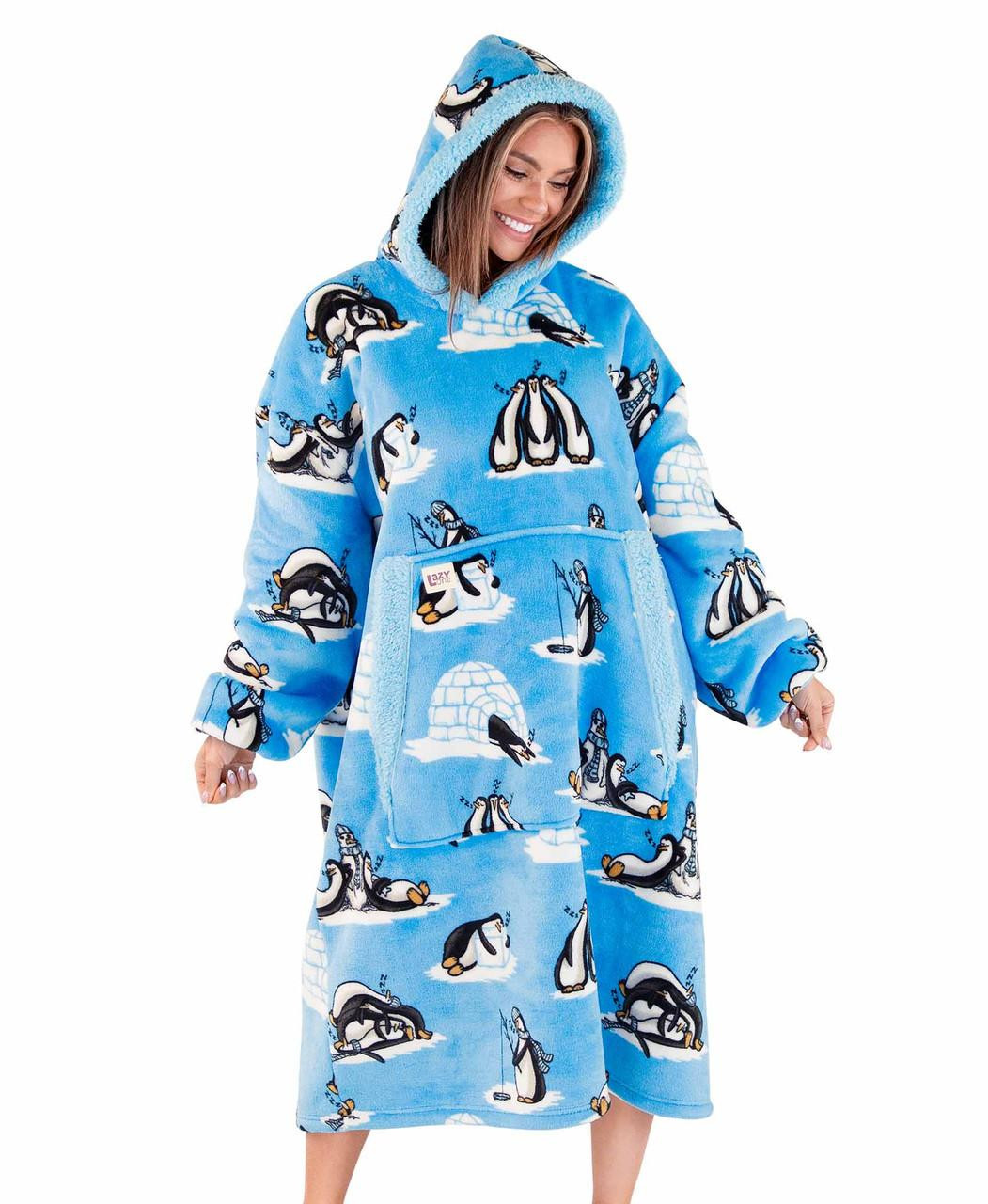 Out Cold Penguin Blanket Hoodie
