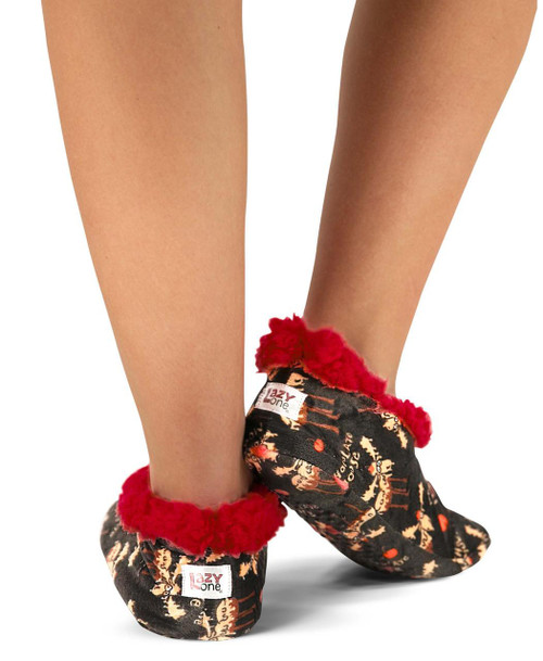  Chocolate Moose Fuzzy Feet Slipper 