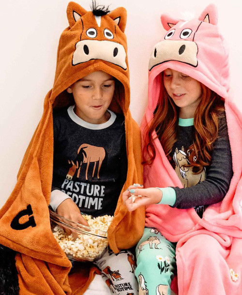 Horse Kid's Hooded Blanket Horse Kid's Hooded Blanket