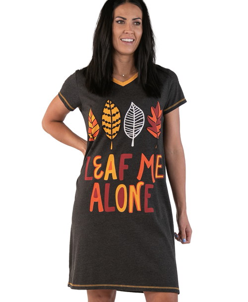  Leaf Me Alone Women's V-Neck Nightshirt 