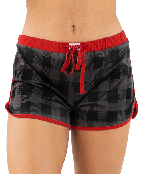  Lost in My Dreams Women's Grey Plaid Shorts 