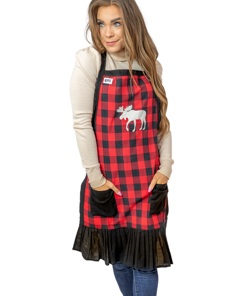  Plaid Moose Women's Apron 