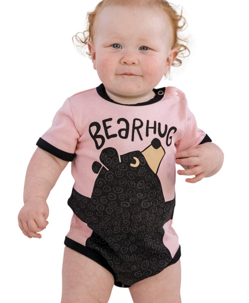  Bear Hug Pink Infant Creeper Onesie 